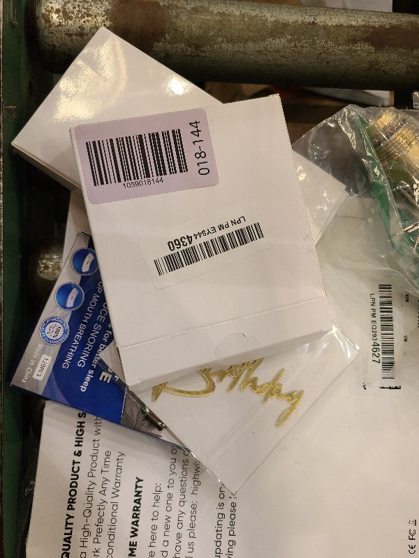 Photo 1 of 10pcs Side Happy Birthday Cake Topper Gold Acrylic Birthday Cupcake Topper for Kids Birthday Party Cake Decorations (A)