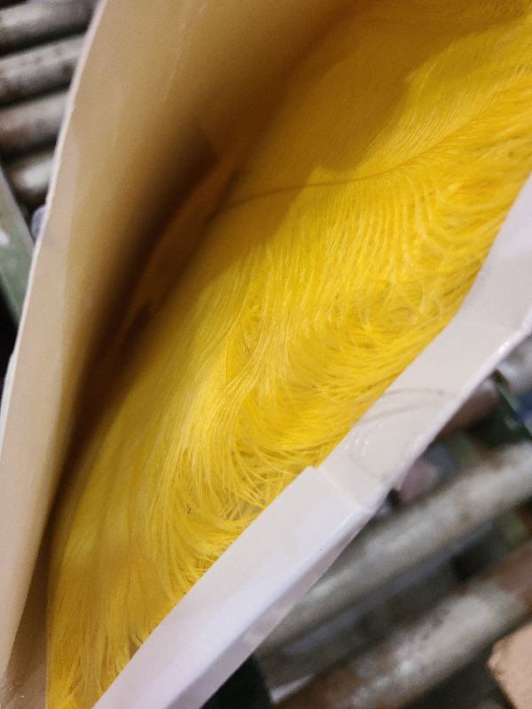Photo 1 of 30 Pcs Large Natural Ostrich Feathers Bulk 16-18 Inch for Centerpieces for Wedding Party Centerpieces Home Decoration Flower Arrangement (Yellow)