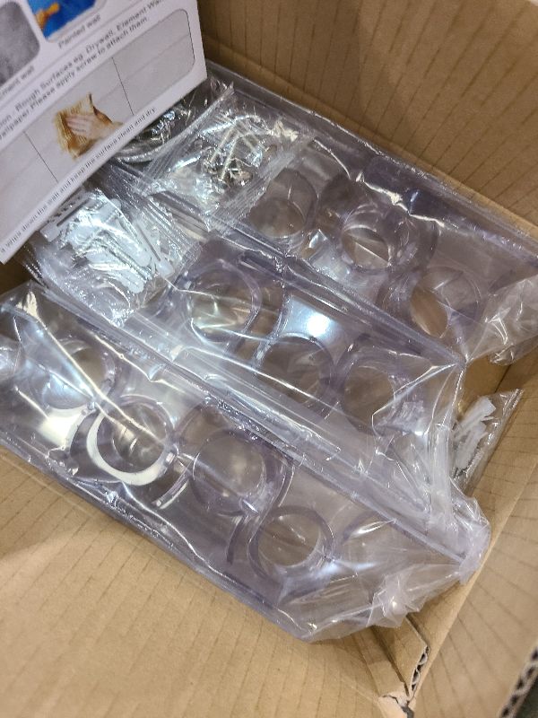 Photo 1 of 12PCS Self Adhesive Curtain Rod Holder No Drilling,No Drill Curtain Rod Bracket,Renter Friendly Draper Rod Hook,Nail Free Adjustable Non Screw Drapery Pole for Apartment Window Wall Door Ceiling Mount