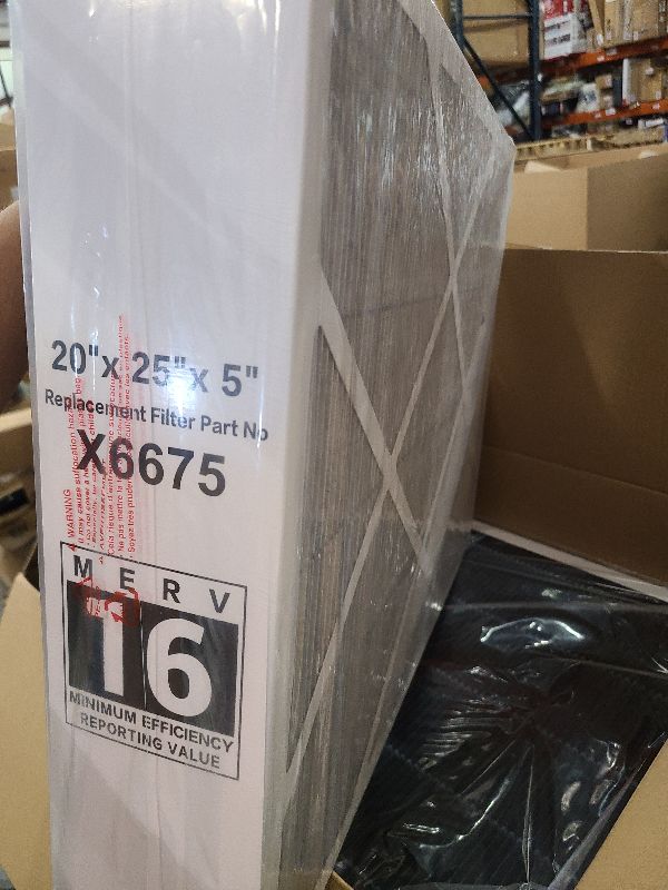 Photo 1 of 20x25x5 MERV 16 Furnace Filter Compatible with Lennox 6675 Healthy Climate Carbon Merv 16 Home Furnace Filter for HVAC System(Actual Size: 19.8 x 24.8 x 4.3 In), Part Number HCF20-16, 2 Pack