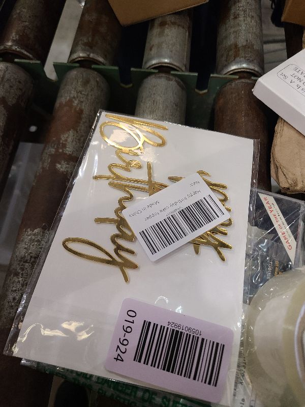 Photo 1 of 1PCS Happy Birthday Cake Topper,Gold Mirror Acrylic Boy or Girl Cake Sign Decorations,Birthday Cake Charm Supplies for Birthday Party Cake Dessert