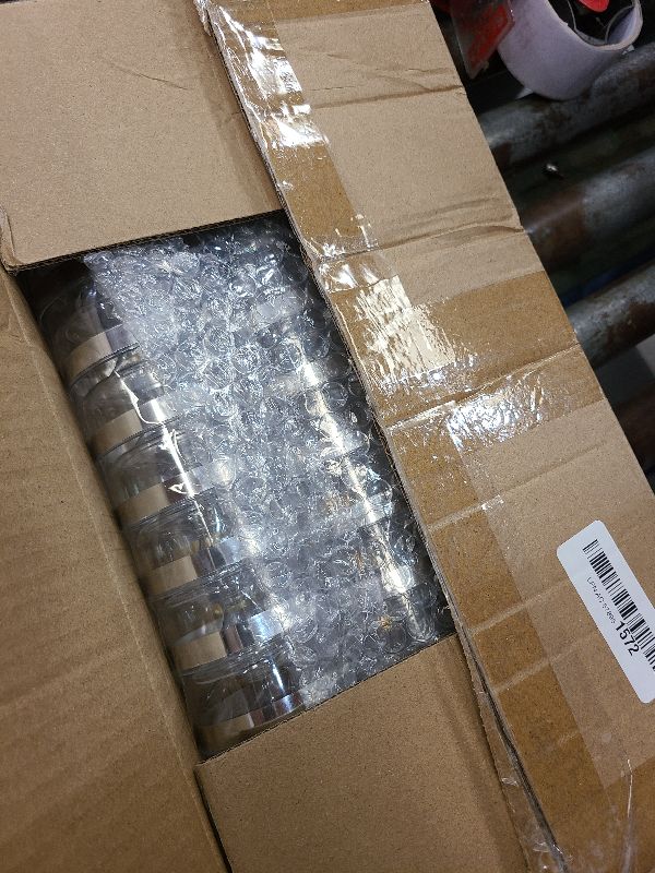 Photo 1 of 120 Pcs Dessert Cups with Gold/Silver Spoons,5 OZ Plastic Goblet Mini Clear Dessert Parfait Cup Appetizer Pudding Cups for Ice Cream Fruit Mousse Party Serving Goblet Cup?Gold/Silver Rim-60Pack?