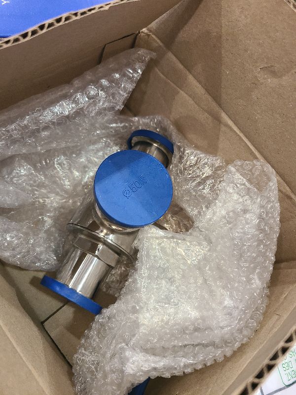 Photo 1 of 3-Way Ball Valve, 1.5 Inch Sanitary Ball Valve Clamp, 1/2 inch Stainless Steel 304, 3 Way Clamp Connection?Triclamp 3 way Valve(1.5")
