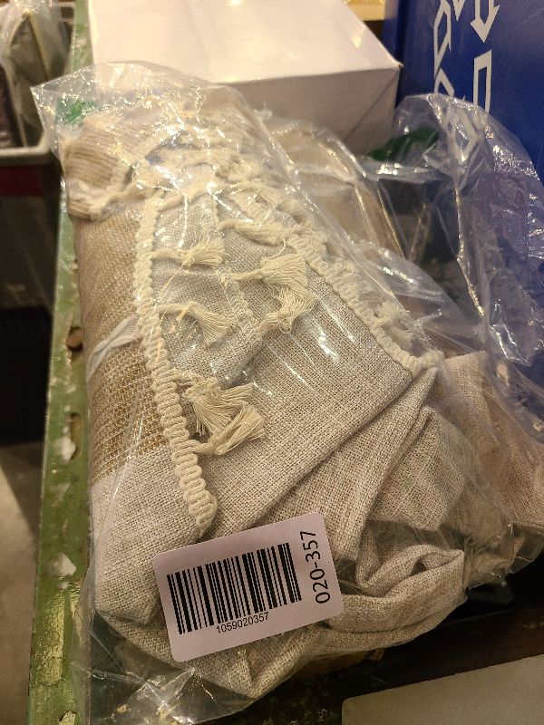 Photo 1 of  Tables, Cotton Linen Table Cloth Waterproof Tablecloth Wrinkle Free Farmhouse Dining Tables Cover, Soft Fabric Table Cloths with Tassels, Brown, 