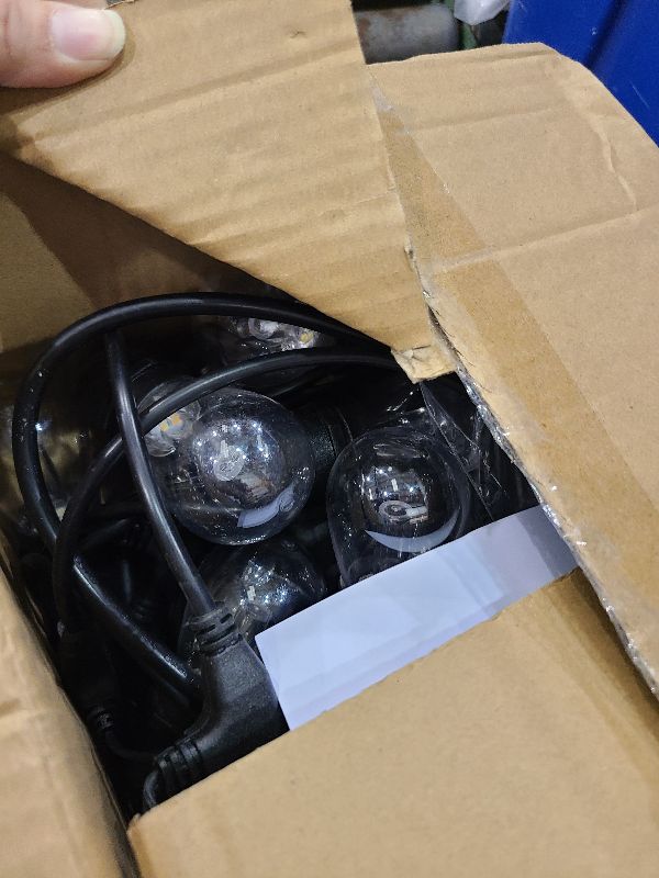 Photo 1 of 3 Color Dimmable LED Outdoor String Lights with Remotes, 48FT Waterproof Patio Hanging Lights with Shatterproof E26 S14 LED Bulbs for Bistro Cafe Pergola Party, Warm White/Nature White/Daylight White