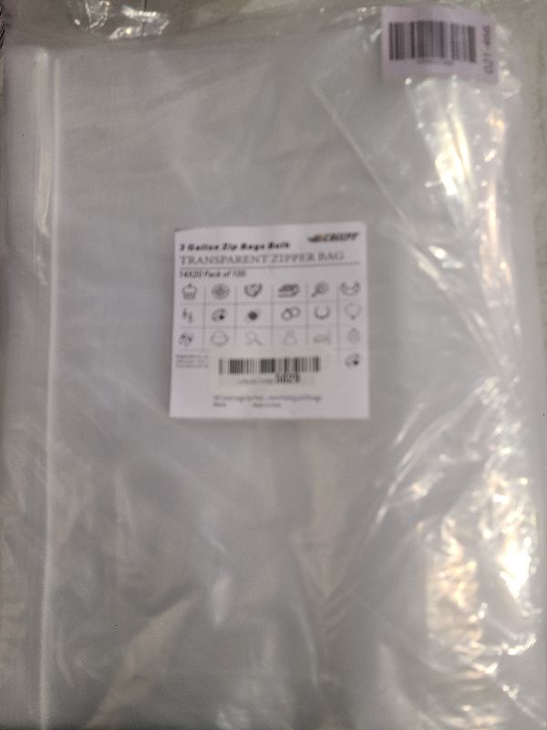 Photo 1 of 100 Count Large Zip Plastic Bags for Storage Bulk 14"×20", 3 Gallon | 2 mil Thick Reclosable Jumbo Bags for Household, Clothes, T-shirts Packing