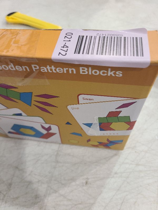 Photo 1 of 3 otters Wooden Pattern Blocks Shapes for Kids, Geometric Tangram Puzzle with Activity Cards, 150 PCS Educational Toy