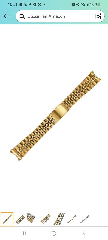 Photo 1 of 316L Stainless Steel 19mm Silver Gold Vintage Jubilee Curved End Watch Bands Straps Bracelet For Rolex Watch 1500 5500 5501 5502 5504 5505
