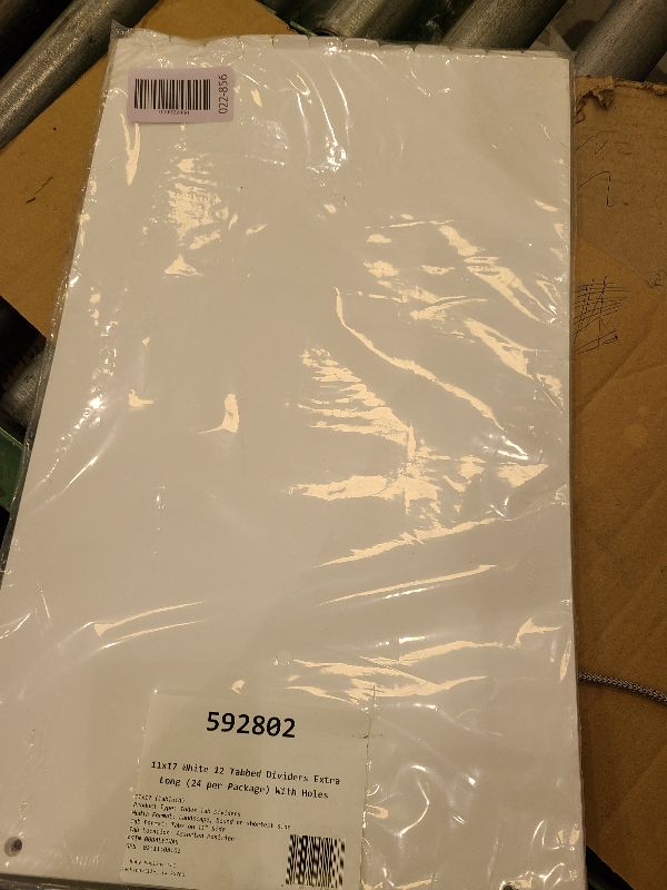 Photo 1 of 11x17 White 12 Tabbed Dividers Extra Long (24 per Package) with Holes