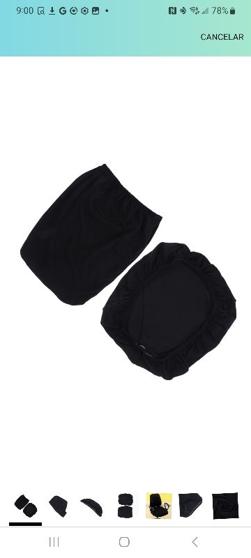 Photo 1 of 2pcs Stretch Fabric Split Chair Covers for Office and Computer Chairs Black Spandex Seat Covers for Home Wedding and Events