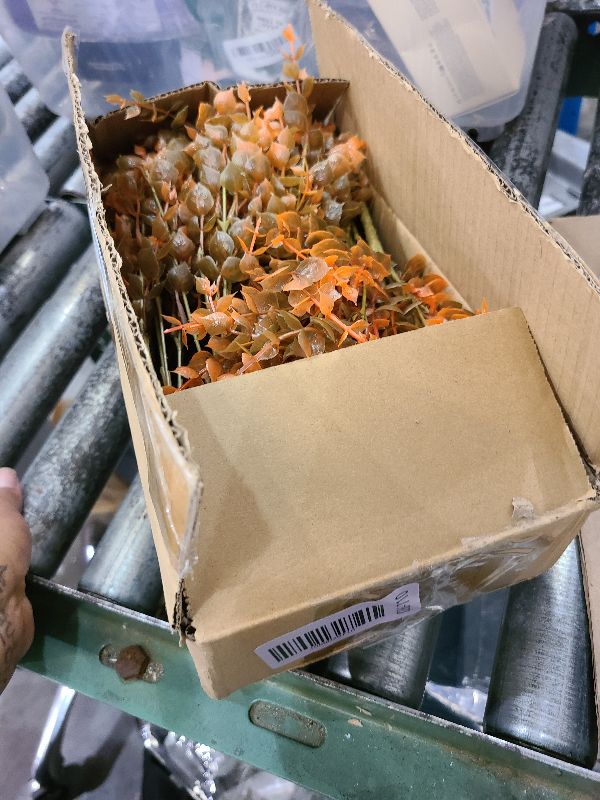 Photo 1 of 12 Bundles Artificial Fall Flowers for Outdoors Fall Decorations, UV Resistant Fake Mums Faux Fall Plants Plastic Greenery Shrub Porch Home Harvest Gardens Autumn Thanksgiving Decor(Brown Orange)