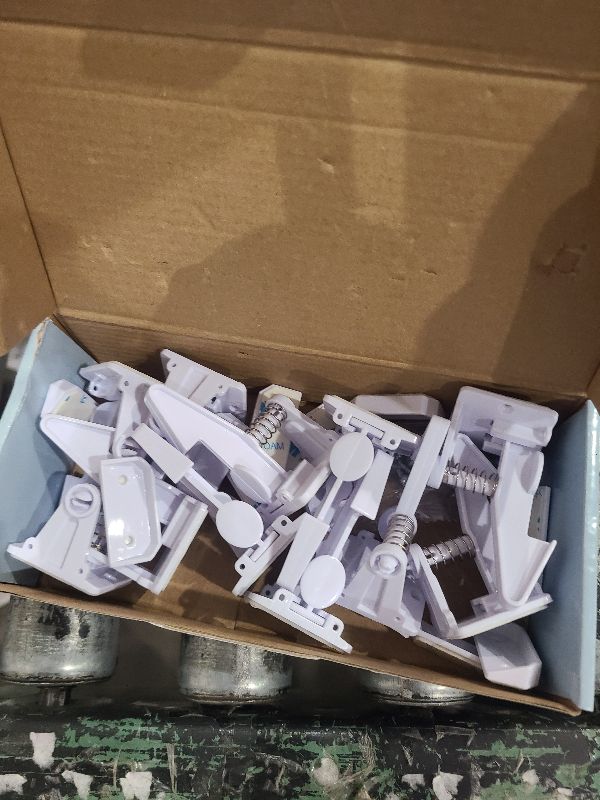 Photo 1 of 12 Pack Cabinet Locks Child Safety | Baby Safety Cabinet Locks NO Drilling 3M Adhesive Baby Proof Drawer Lock Child proofing cabinets latches for Kids Latch for Drawers & Door Child Safety Locks