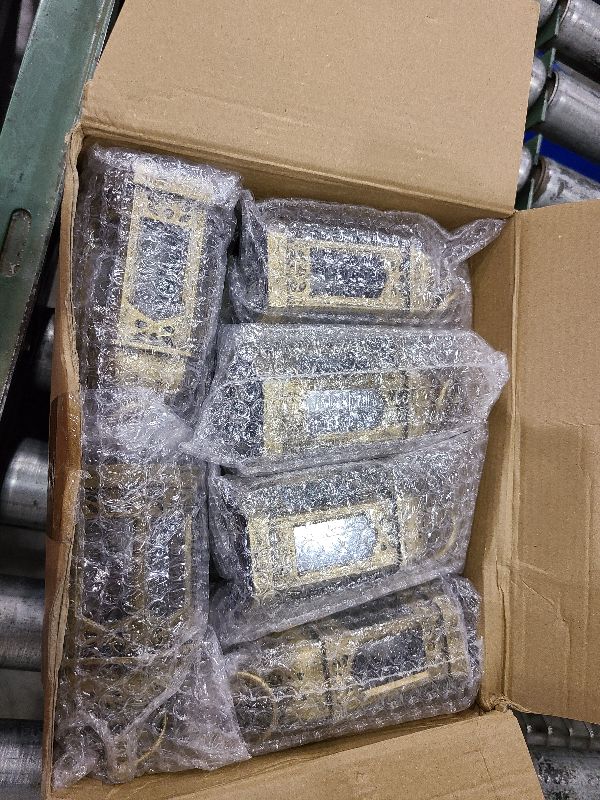 Photo 1 of 12 Pieces Mini Lanterns with Flickering LED Candle, Batteries Included, Decorative Hanging Candle Lantern for Indoor Use, Wedding, Party, Table Centerpiece (Gold, )