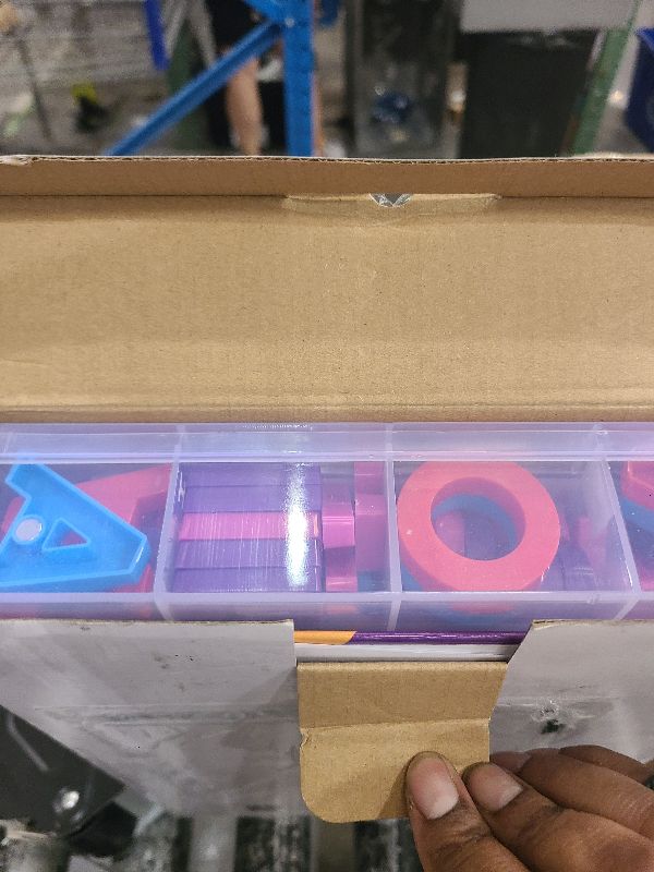 Photo 1 of 234 Pieces Magnetic Plastic Alphabet Letters Learning Kit Except Number with Double-Sided Whiteboard Markers Eraser Storage Box A to Z Letters Learning Tool for Home Use