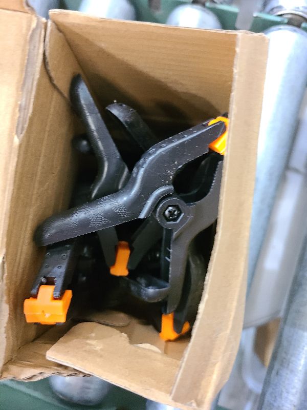 Photo 1 of 12 Pack Plastic Spring Clamps, 3.5inch Small Heavy Duty Clips for Crafts, Backdrop Stand, Woodworking, Photography Studios (Black)