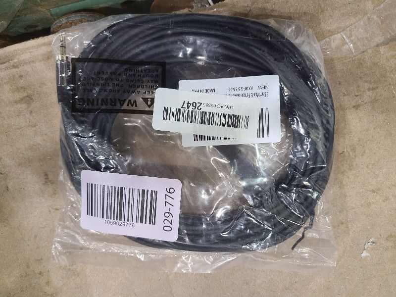 Photo 1 of 25ft 3.5mm Male to Female Auxiliary Audio Stereo Cable Extension - Gold Plated Connectors, Hi-Fi Sound, Black (with 5 pcs Cable Ties)