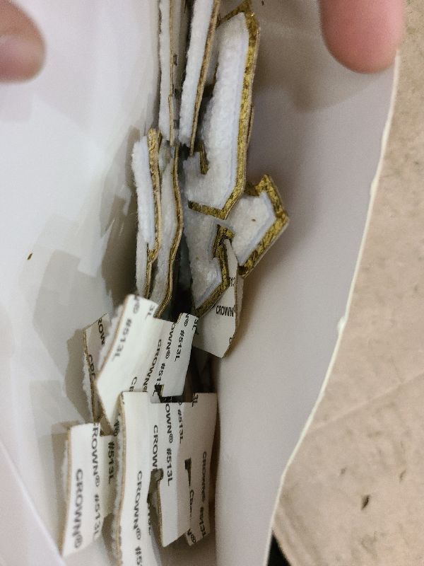 Photo 1 of 26 Pieces Self Adhesive Chenille Letter Patches Glitter Chenille Letter Patches Chenille Initial Patches for DIY Mobile Phone Clothing Backpack Bag Jackets Jeans (White)