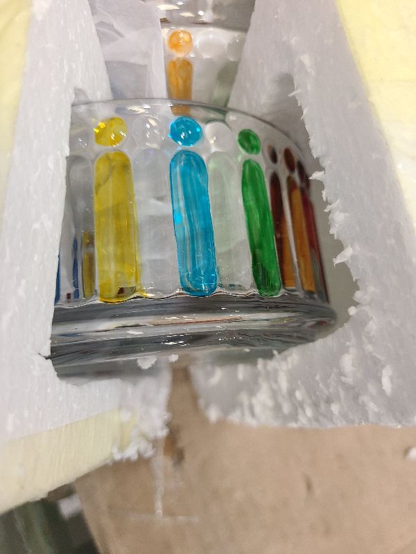 Photo 1 of 1 Tier 15 oz Colorful Crystal Candy Jar with Lid, Storage Glass Jar Candy Jar Jewelry Organizer Decorative Jar Party Decor(One Tier)