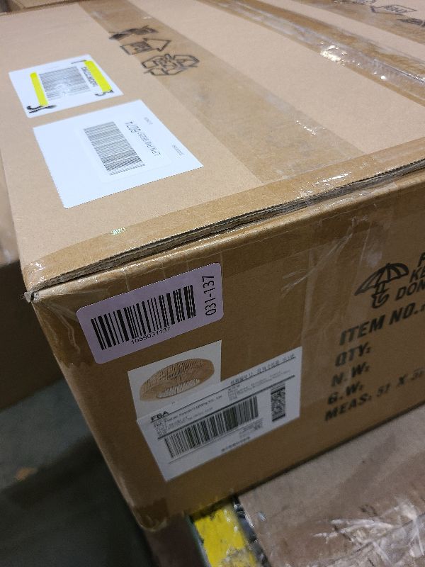 Photo 1 of 20" Boho Rattan Ceiling Fan with Lights, Flush Mount Caged Ceiling Fan with Remote, 6 Speed, Timing, Reversible Blades Enclosed Farmhouse Fan Lights for Bedroom, Kitchen