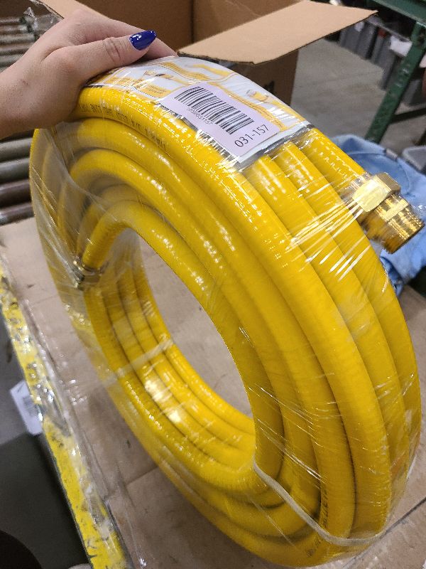 Photo 1 of 3/4''CSST Gas Line Flexible Gas Line CSST Corrugated Stainless Steel Tubing Pipe, Natural Gas Line Propane Pipe Conversion Kit Grill Hose with 2 Male Adapter Fittings (70ft-3/4)