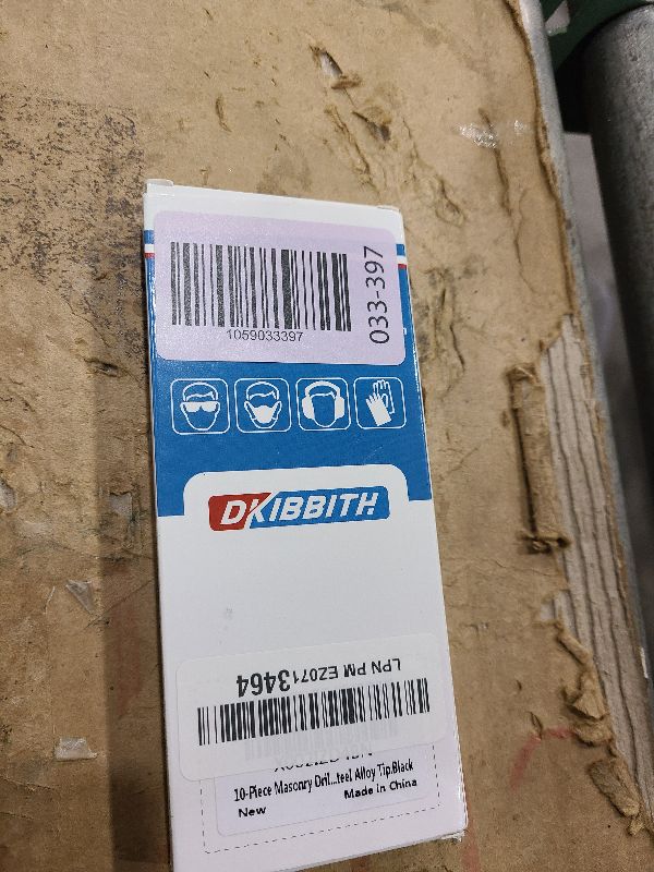 Photo 1 of 10-Piece Masonry Drill Bit Set for Concrete Tile Glass Ceramic Brick,1/8 to 1/2 Inch Drilling Bits with Triangle Handle,Tungsten Steel Alloy Tip.?Black?