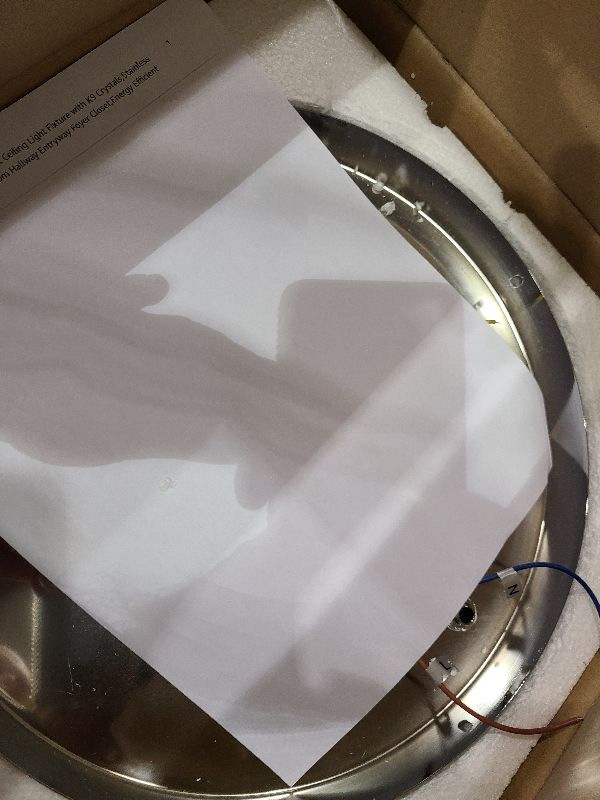 Photo 1 of 12 Inch Mini Chandelier LED Crystal Ceiling Light 2 Layers Flush Mount Ceiling Light Modern Chandeliers Lighting for Bedroom Hallway Staircase Kitchen Bathroom (6000K Cool White)