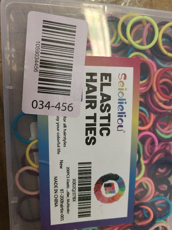 Photo 1 of 200PCS Elastic Hair Ties for Thin Hair, No Crease Ponytail Holders for Kids Baby Toddler, Multicolor, Mini Hair Accessories for Girls