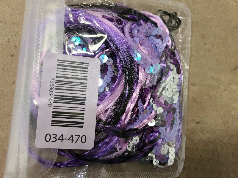 Photo 1 of 2pc Purple Braided Ponytail Hair Extensions Elastic Tie Glitter Pony Holder Streamers Kawaii Cartoon Anime Cosplay Halloween Dress-Up Hair Accessory for Women Girls Kids Birthday Party Gift