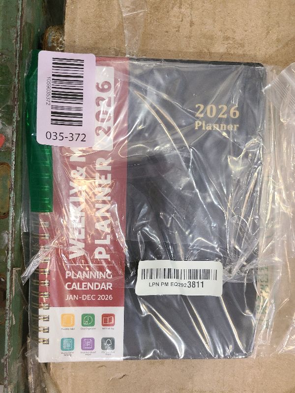 Photo 1 of 2026 Planner, Weekly and Monthly Planner, January 2026 - December 2026, Hardcover 2026 Calendar Planner Book with Tabs For Women & Men, Inner Pocket, Spiral Bound, Perfect for Office Home School Supplies - A5 (6.3" x 8.5"), Black