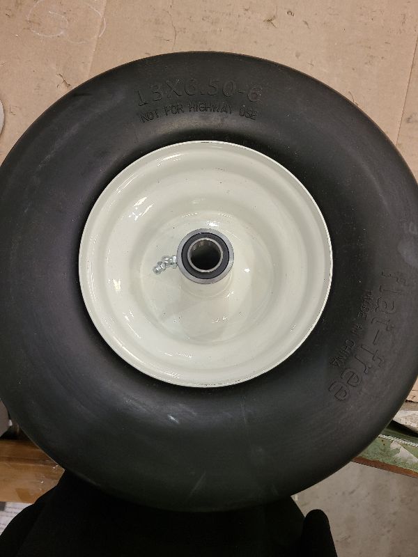 Photo 1 of 13x6.50-6 Flat Free Lawn Mower Tire Wheel - 3/4" & 5/8" Bearing, Adjustable 4"-7.2" Hub (Requires Assembly) 13x6.50-6 Zero Turn Mower Front Tire Compatible with Commercial Grade Lawn by Cenipar