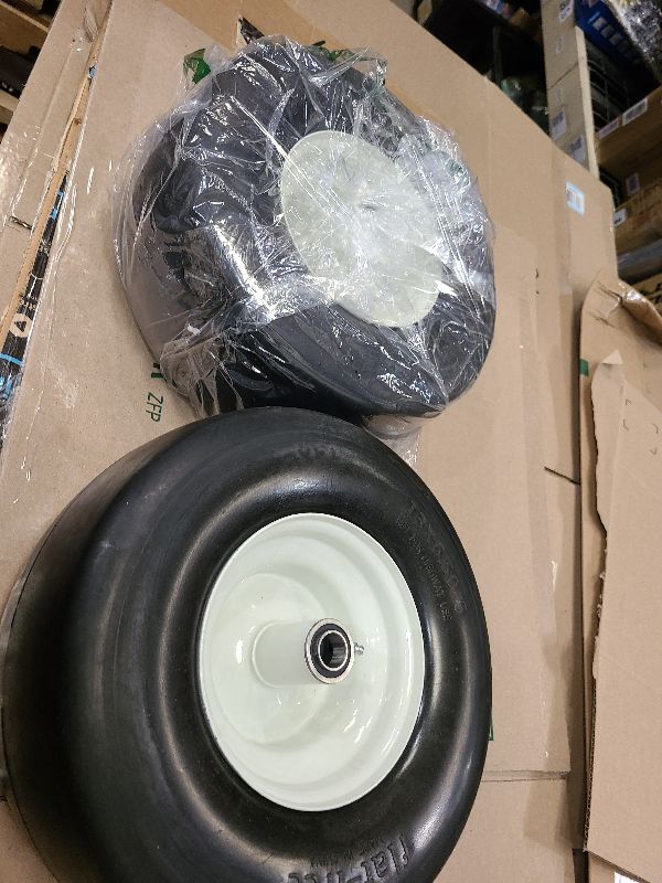 Photo 1 of 13x6.50-6 Flat Free Lawn Mower Tire Wheel - 3/4" & 5/8" Bearing, Adjustable 4"-7.2" Hub (Requires Assembly) 13x6.50-6 Zero Turn Mower Front Tire Compatible with Commercial Grade Lawn by Cenipar