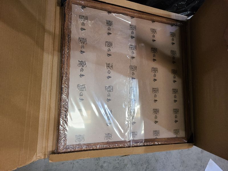 Photo 1 of 20x20 Wood Frame Brown, Rustic Natural Wooden 20x20in Poster Picture Frame, Distressed 20 x 20inch Woodgrain Gallery Photo Frame with HD Plexiglass, Horizontal Vertical Wall Mounting Display 1pcs