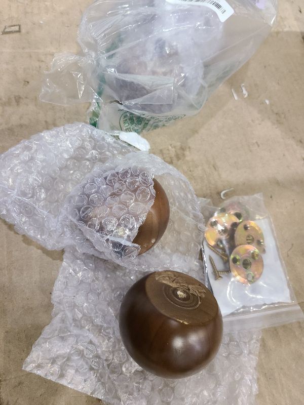 Photo 1 of 2 Inch Bun Feet Walnut Mid-Century Furniture Legs Set of 4 for Couch Sofa Ottoman