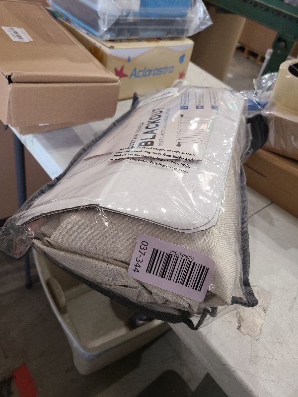 Photo 1 of 100% Blackout Shield Linen Blackout Curtains for Bedroom 84 Inches Long, Back Tab/Rod Pocket Living Room Drapes, Thermal Insulated Blackout Curtains 2 Panels Set, 50" W x 84" L, Cream