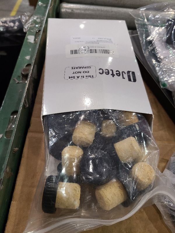 Photo 1 of 24 Pieces Cork Plugs Stoppers Tasting T-shape Wine Corks with Plastic Top Wooden Wine Bottle Stopper Bottle Plugs Replacement for Beer, Glass Bottles(Black)