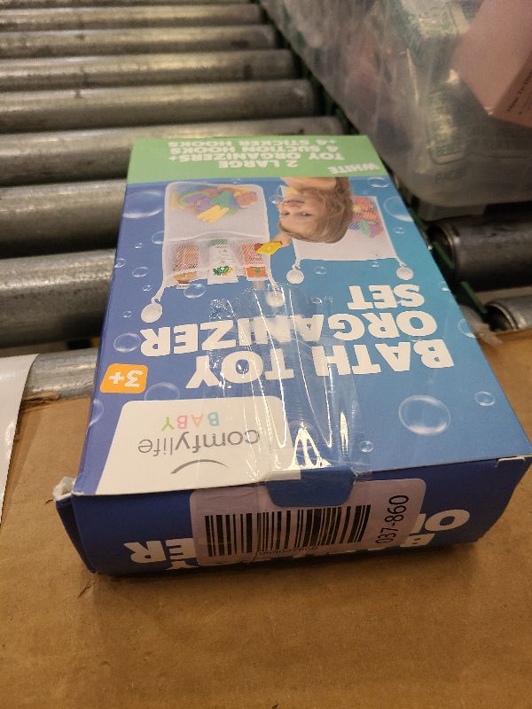 Photo 1 of 2 x Mesh Bath Toy Organizer + 8 Ultra Strong Hooks – The Perfect Bathtub Toy Holder & Bathroom or Shower Caddy – These Multi-use Net Bags Make Baby Bath Toy Storage Easy – For Kids & Toddlers