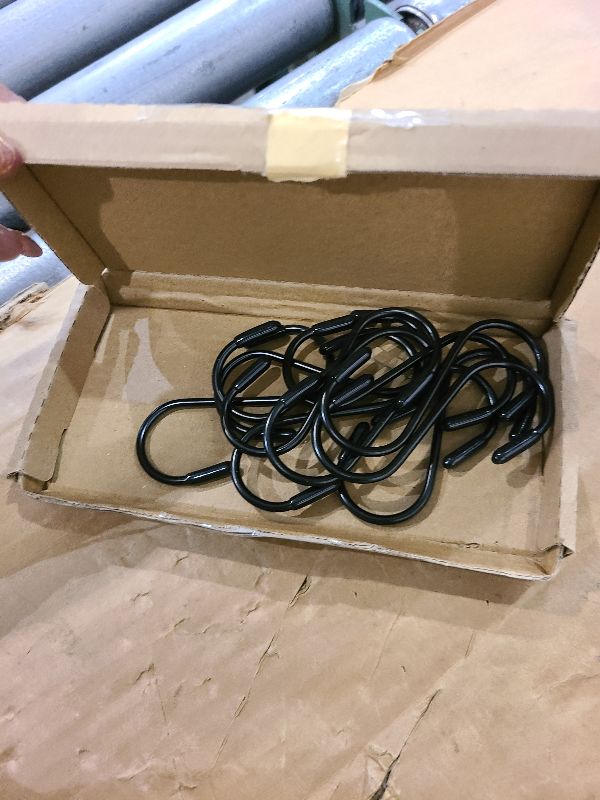 Photo 1 of 10 Pack 3 inch S Hooks for Hanging, Heavy Duty Metal Vinyl Coated S Shaped Closet Hooks for Hanging Plants, Kitchen Utensils, Bags, Jeans, Pots(Black)