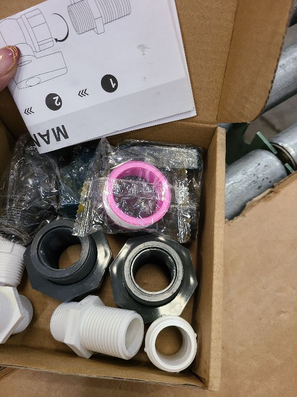 Photo 1 of 2 Pack PVC Rain Barrel Spigot Kit -3/4" Rain Barrel PVC Garden with Bulkhead Fitting Garden Hose Faucet Adapter and Thread Seal Tape for Water Tanks, Aquariums, Tubs, Pool, Garden Barrel