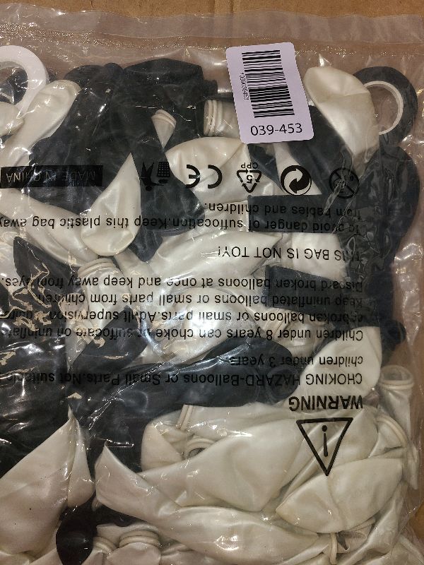 Photo 1 of 134pcs Double-Stuffed Pearl White and Black Balloons Garland Arch Kit,18/12/10/5 inch Black & Pearl Ivory Balloons for Wedding Bridal Shower Women Birthday Decorations