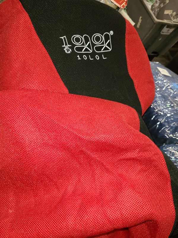 Photo 1 of 10L0L Golf Cart Seat Cover, Front (S Size) & Rear (XS Size) Fits Club Car DS & EZGO RXV TXT 4 Passenger Models Bench Seat Covers Kit, Washable Breathable Polyester Mesh Cloth (Red & Black)