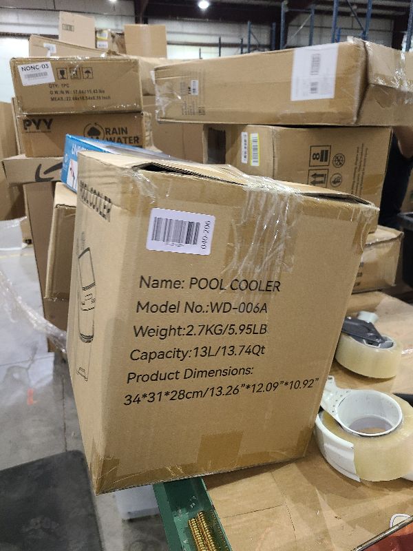 Photo 1 of 13.74 Qt Pool Cooler for Above Ground Pools, with 5 Ice Pack, Hard Cooler with Handle, Portable Above Ground Pool Accessories,Cans Keep Cold for 1-3 Days, Suitable for Poolside,Camping, Fishing