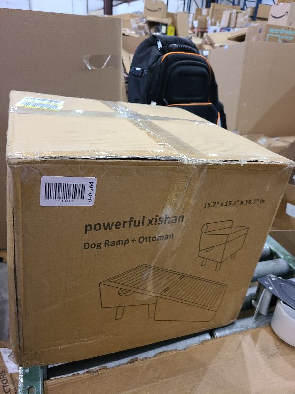 Photo 1 of 2-in-1 Convertible Wooden Home Step Stool Dog Ramp Stairs, Split Ottoman Dog Ramp, Good Load-Bearing with Suction Cup, Non-Slip, Can Be Used a Stool, for Senior & Small Dogs (Khaki,Plush)