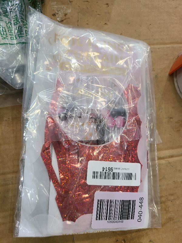 Photo 1 of 3 Pack Red Streamers Party Backdrop Christmas Decorations Foil Fringe Backdrop Curtains Carnival Casino Theme Birthday New Year Holiday Celebration Bachelorette Party Decorations Supplies