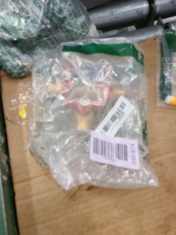 Photo 1 of 3 Way Hose Splitter, Solid Brass High Volume 3 Way Hose Splitter Valve with Metal Handle, Heavy Duty High Flow Spigot Splitter with Shut off Valve, 3/4 Inch Garden Tap Splitter