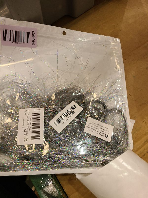 Photo 1 of 19.7 Inch Clip In Hair Tinsel Fairy Hair Tinsel Kit Clips Clip On Glitter Hair Tinsel Extensions Silver