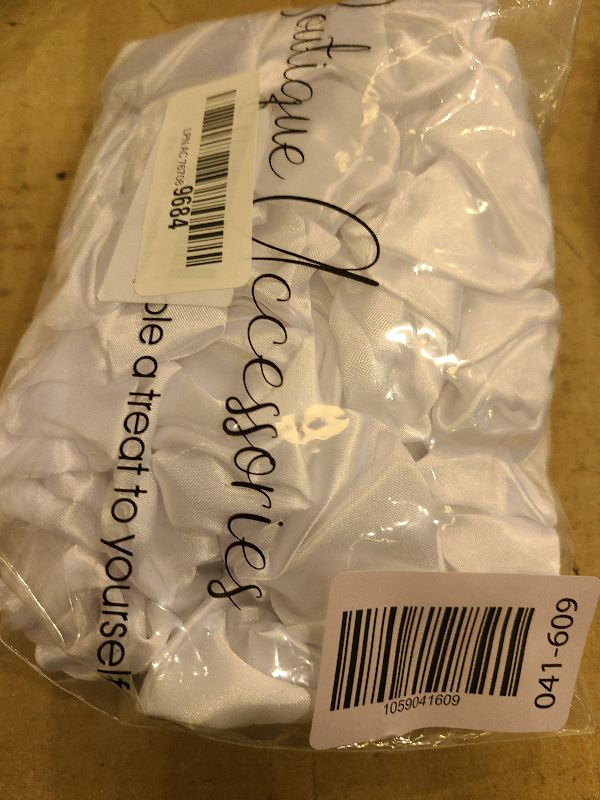 Photo 1 of 12 Pcs Oversized Satin Silk Scrunchies Hair Ties for Women Girls Bracelets Ponytail Holder Hair Bands Elastic Ropes Big Hair Bun Accessories (Oversized 12Pcs-Off White)