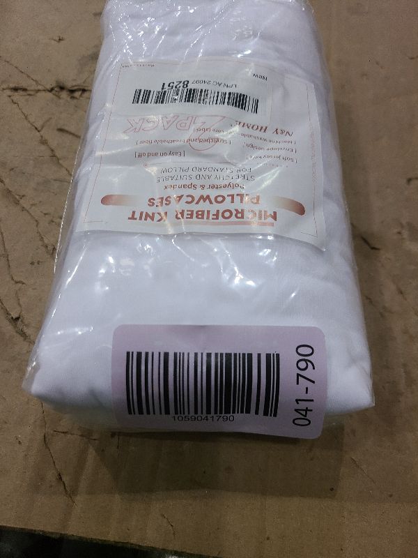 Photo 1 of 2-Pack Jersey Knit Pillow Cases Standard/Queen - Ultra Soft T-Shirt Like White Pillowcases Microfiber Blend - Envelope Closure Queen or Standard Size Set of 2, White