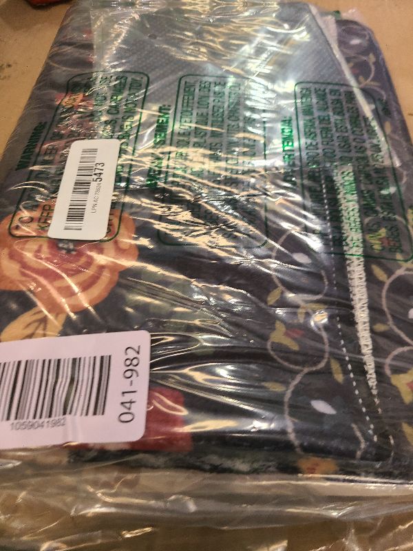 Photo 1 of 2x3 Washable Rug for Entryway, Floral Soft Small Area Rug, Non Slip Doormat Indoor Entrance Carpet, Flower Low Pile Front Door Throw Rug for Bedroom, Kitchen, Laundry, Bathroom, Black