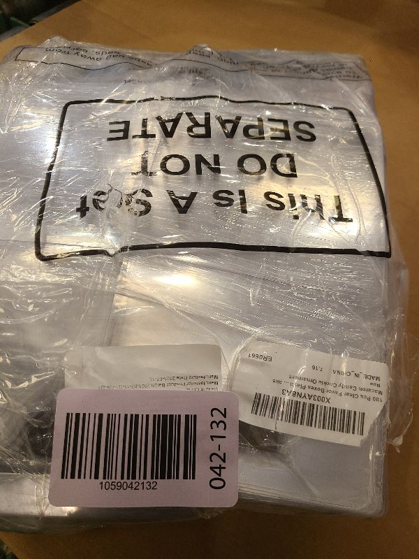 Photo 1 of 100 Pcs Clear Favor Boxes Plastic Clear Gift Boxes 4 x 4 x 4 Inch Candy Transparent PVC Gift Package for Teacher Students Back to School Wedding Bridal Baby Shower Party Cupcake Macaron Candy Cookie