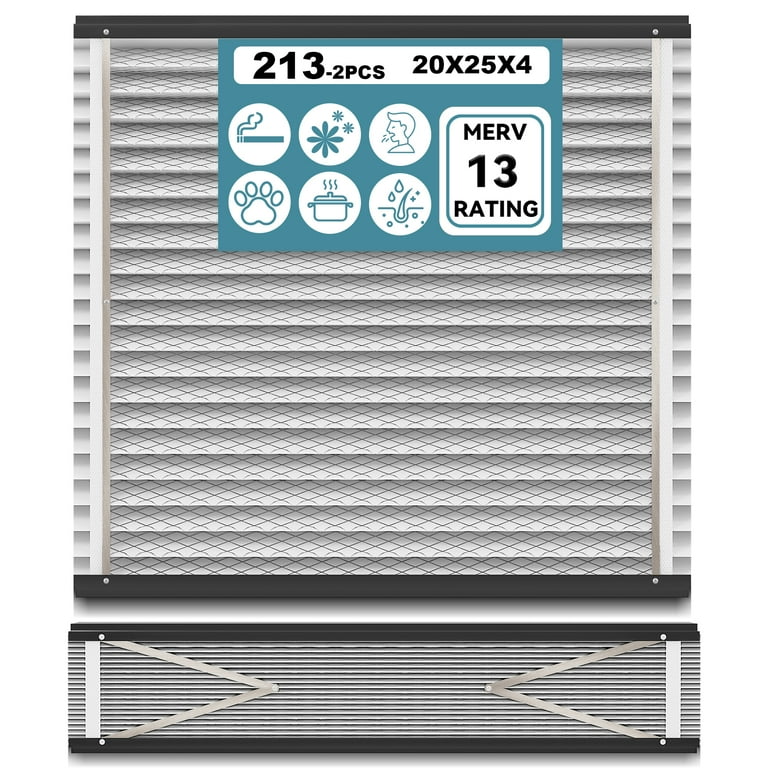 Photo 1 of 2 Pack 213 Replacement Filter Compatible with AprilAire Whole House Air Purifiers 1210,1620,2210,2216,3210,4200,20x25x4 MERV-13 Furnace Filter,20x25x4 Air Filter